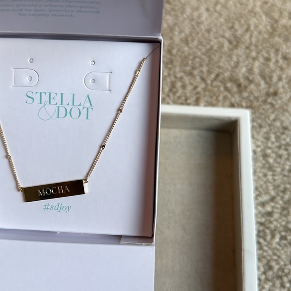 Stella & Dot Gold engraveable necklace mocha 4 lengths jewelry - Picture 2 of 5